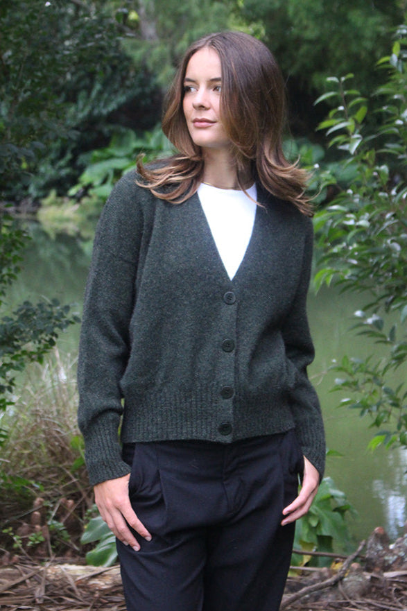 Prime V-Neck Possum Merino Cardigan