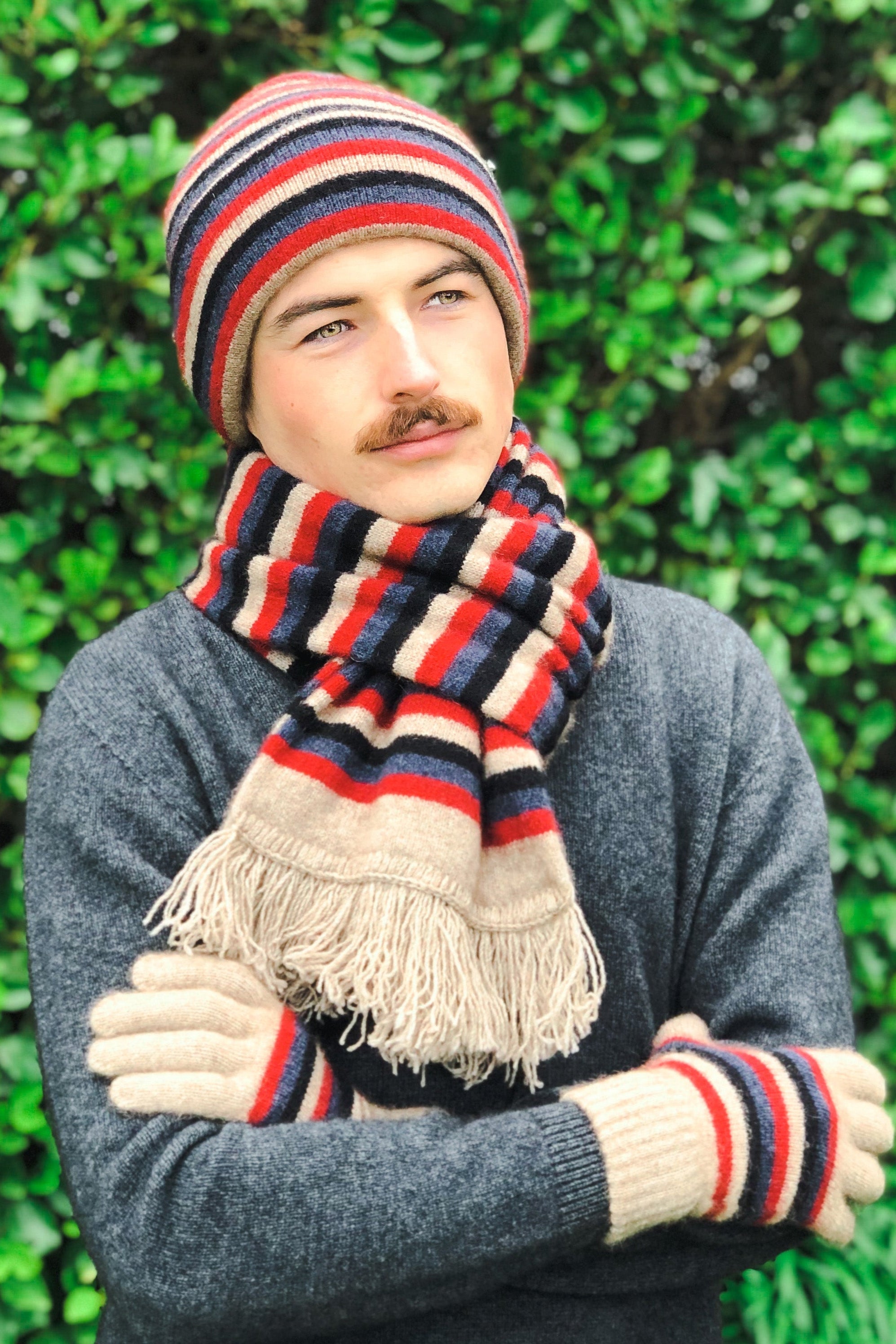 Multi Striped Possum Merino Scarf