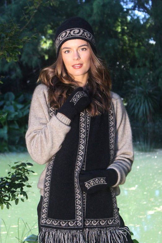 Koru Motif Skull Possum Merino Beanie