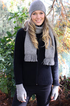 Ribbed Cuff Fingerless Possum Merino Gloves
