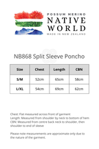 Split Sleeve Possum Merino Poncho