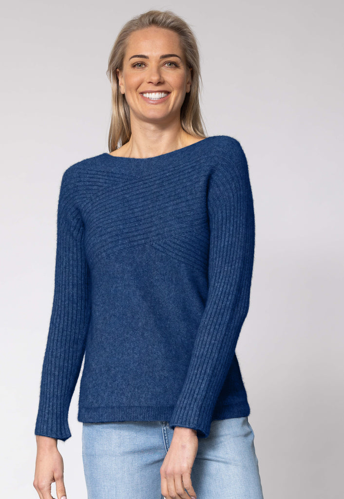 Possum Merino Crossover Crew Sweater - Noble Wilde | Possum Boutique