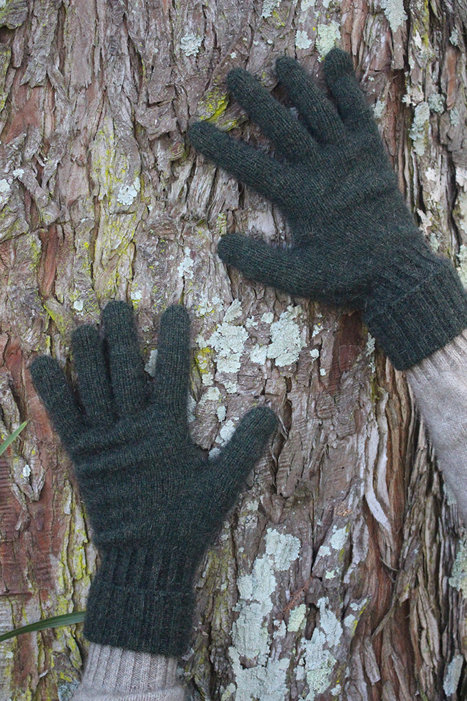 Possum Merino Turn Back Gloves - Lothlorian Knitwear