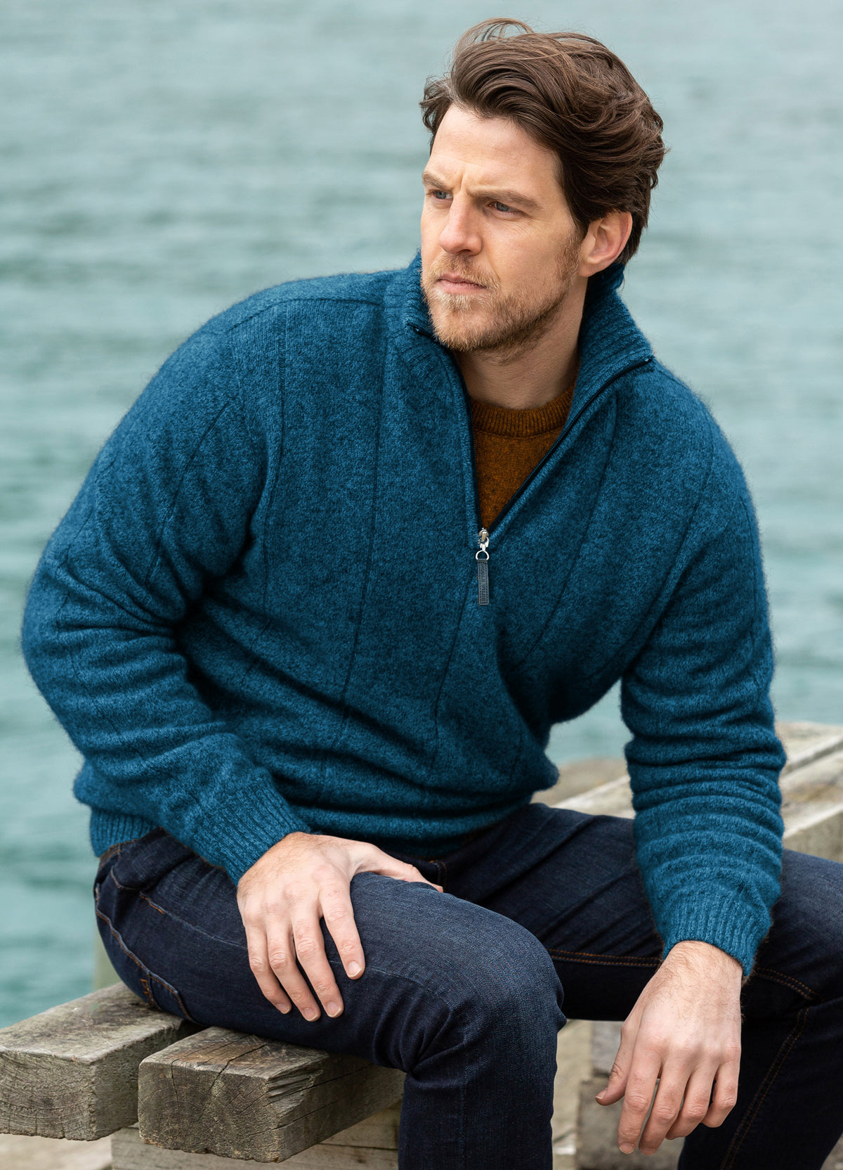 Javelin Possum Merino Zip Sweater. Main image