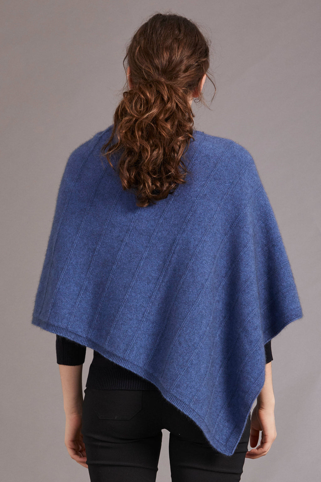 Garter Detail Possum Merino Poncho