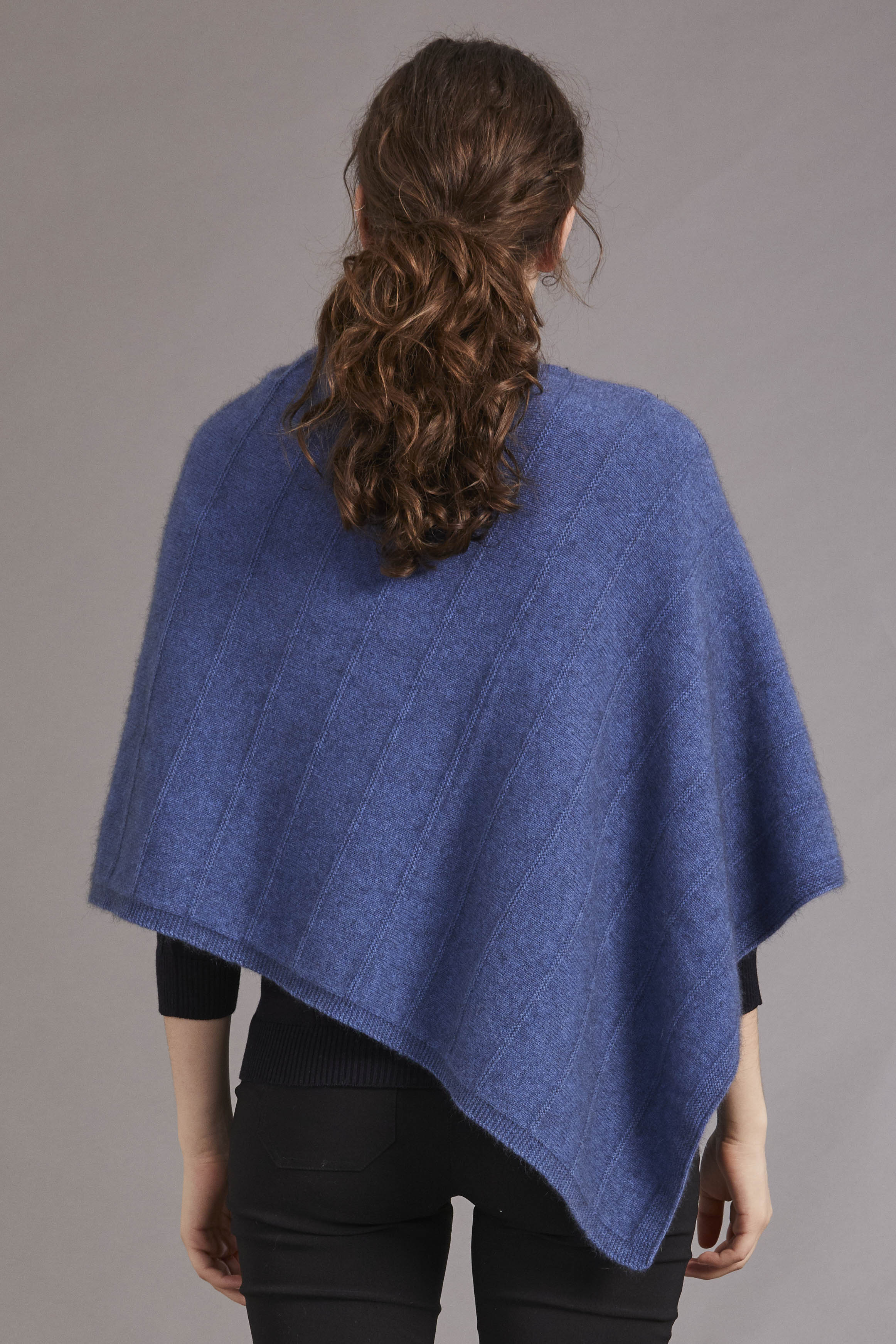 Garter Detail Possum Merino Poncho