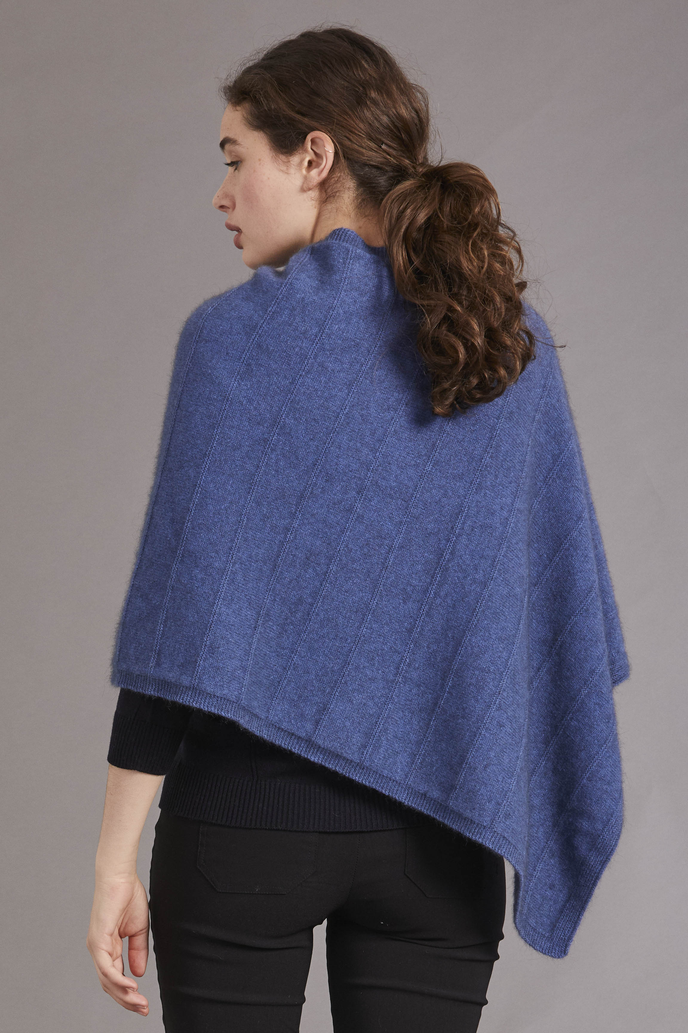 Garter Detail Possum Merino Poncho Secondary image