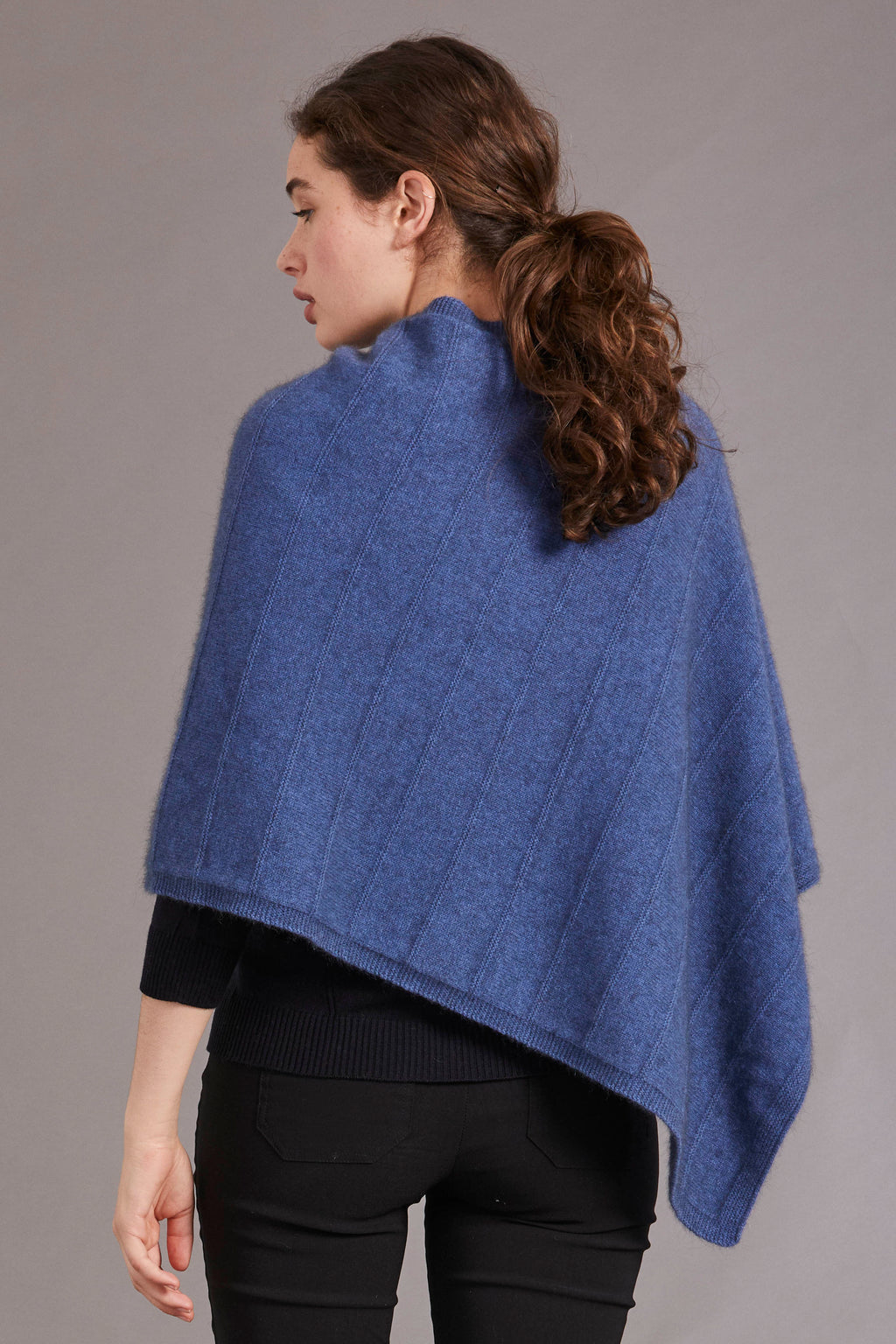 Garter Detail Possum Merino Poncho