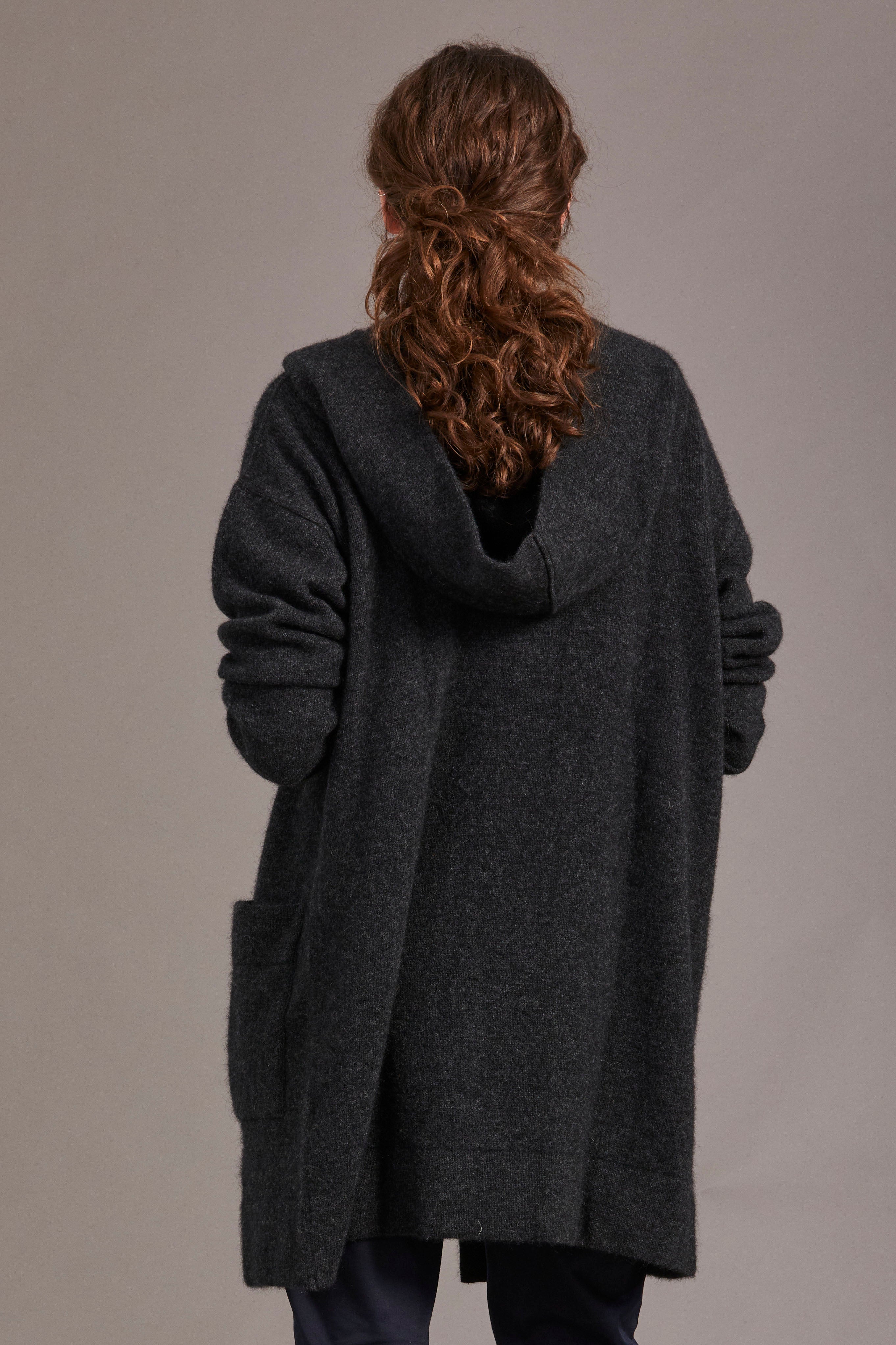 Oversize Hood Possum Merino Jacket