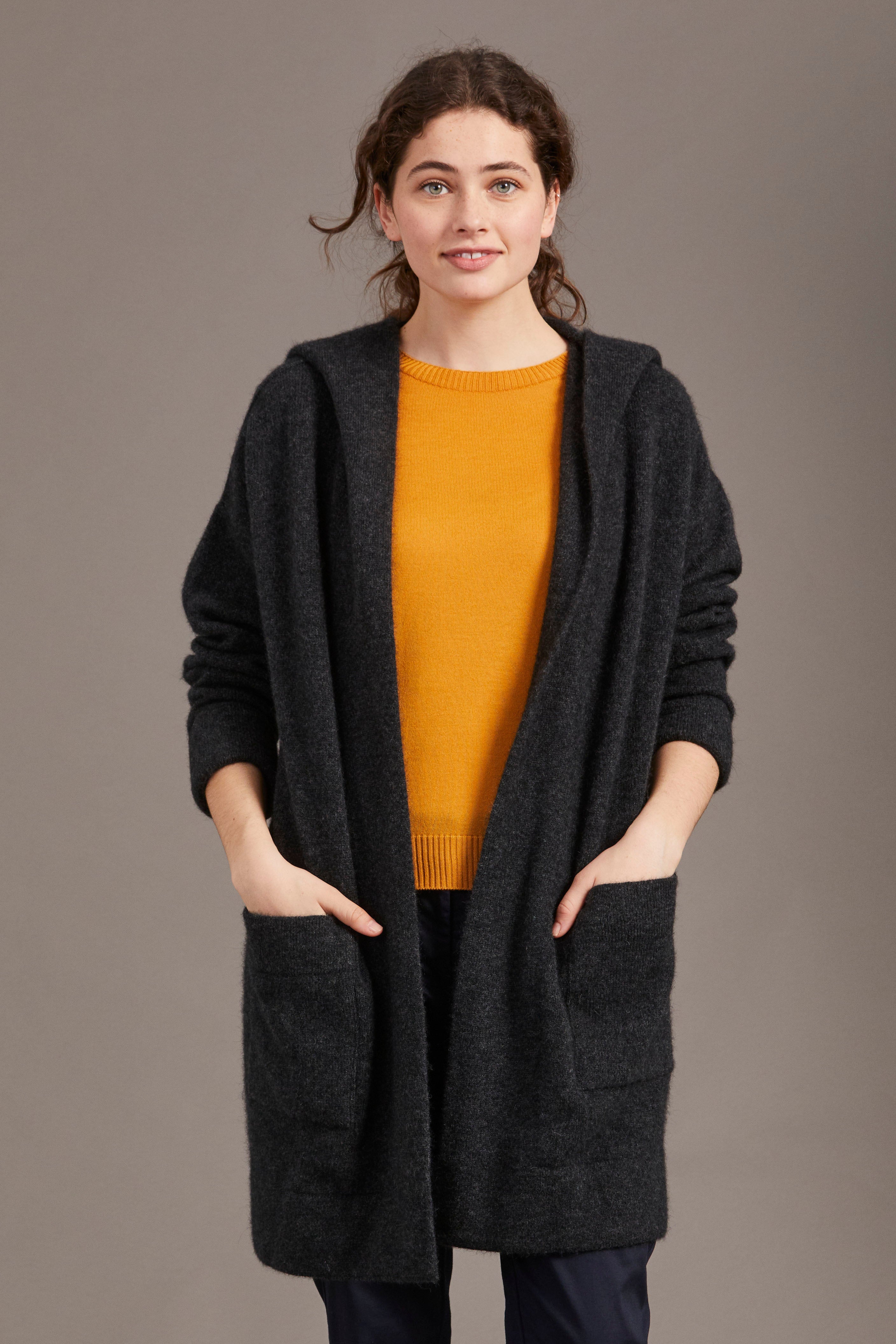 Oversize Hood Possum Merino Jacket