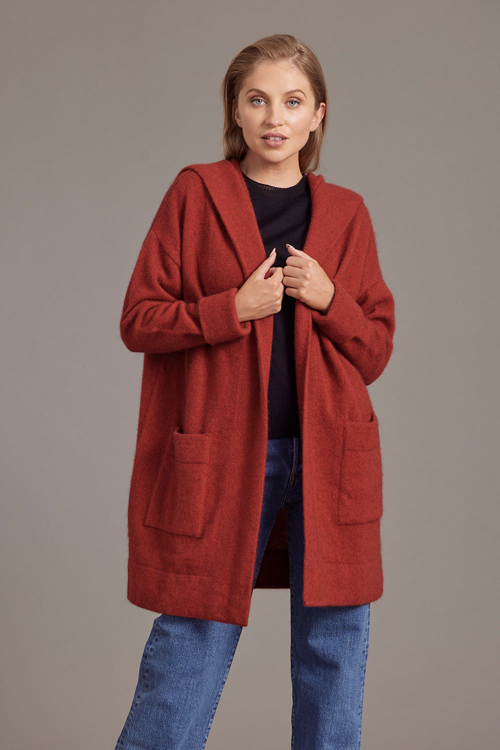 Oversize Hood Possum Merino Jacket