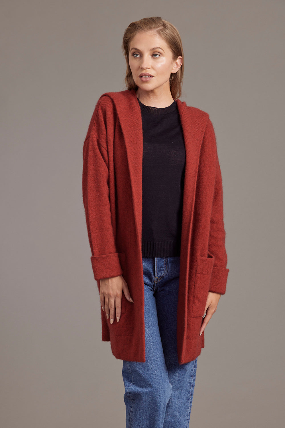 Oversize Hood Possum Merino Jacket