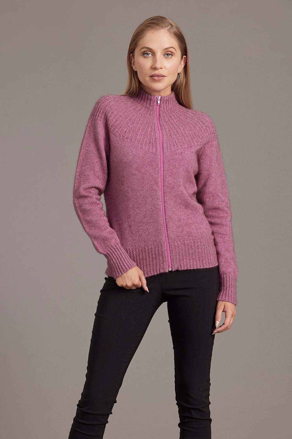 Yolk Neck Possum Merino Cable Jacket Main image