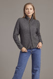 Possum Merino Cable Zip Jacket - McDonald Textiles
