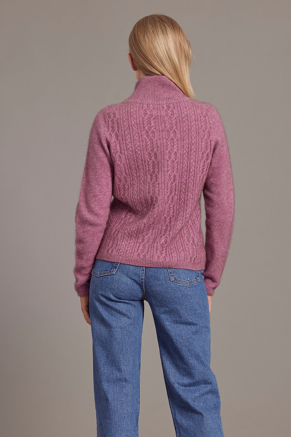 Cable Zip Possum Merino Jacket