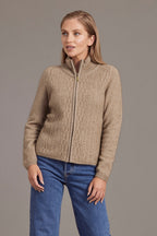 Cable Zip Possum Merino Jacket