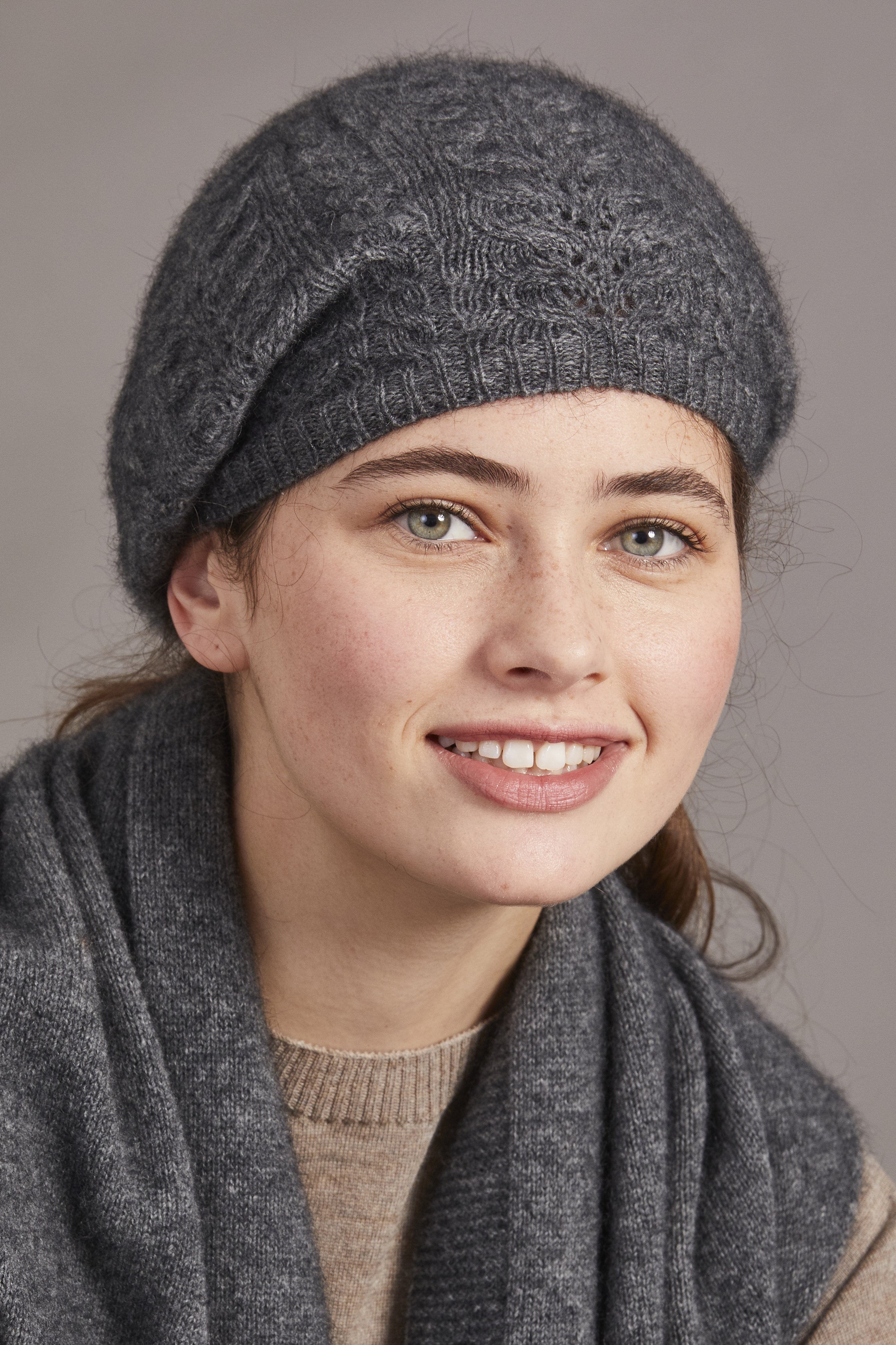Cable Possum Merino Beret