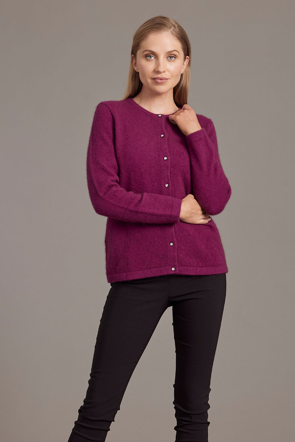 Crystal Button Possum Merino Cardigan Main image
