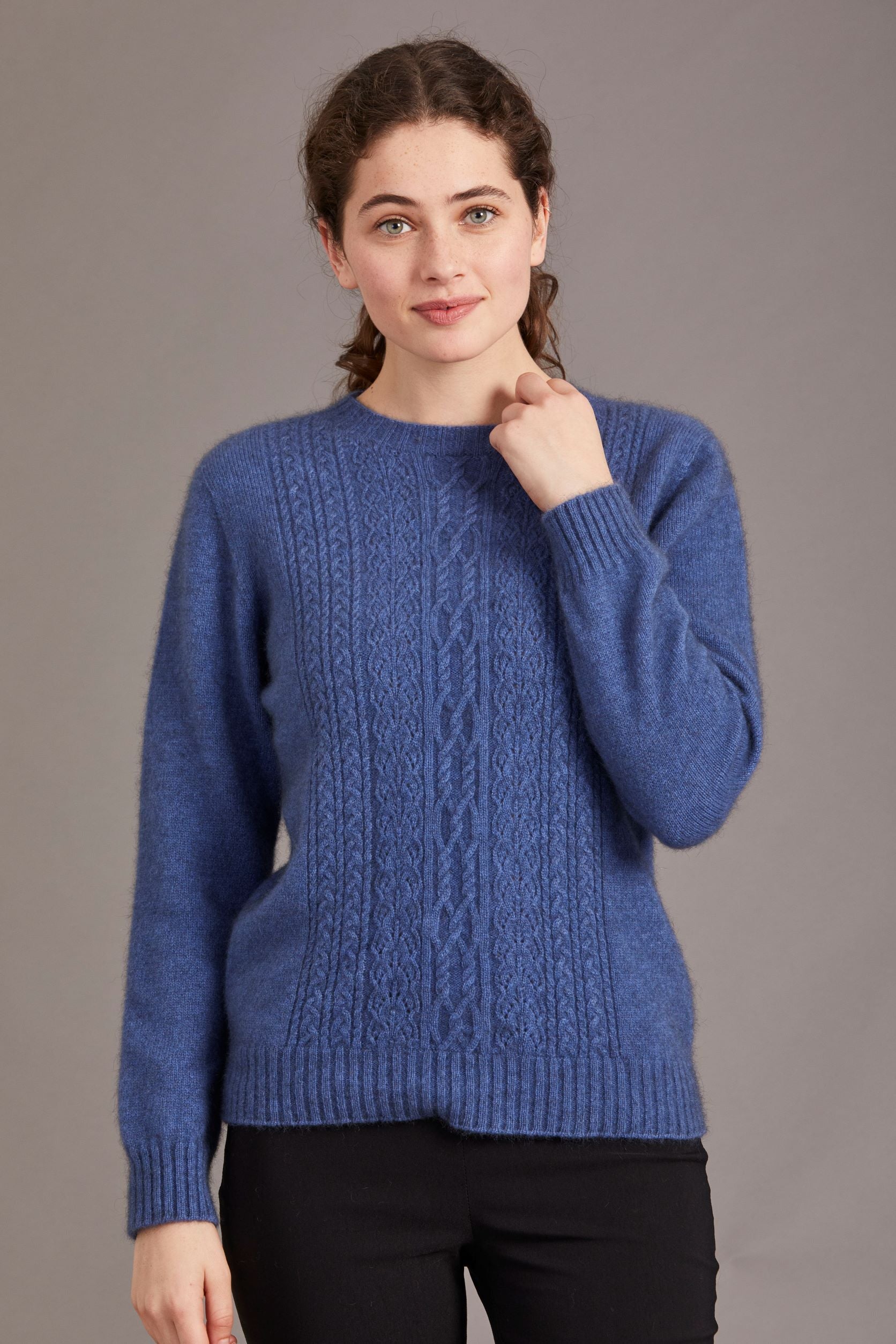 Lace Detail Possum Merino Crew Neck Jersey Secondary image
