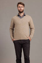 Rack Stitch Possum Merino V Neck Jersey