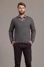 Rack Stitch Possum Merino V Neck Jersey