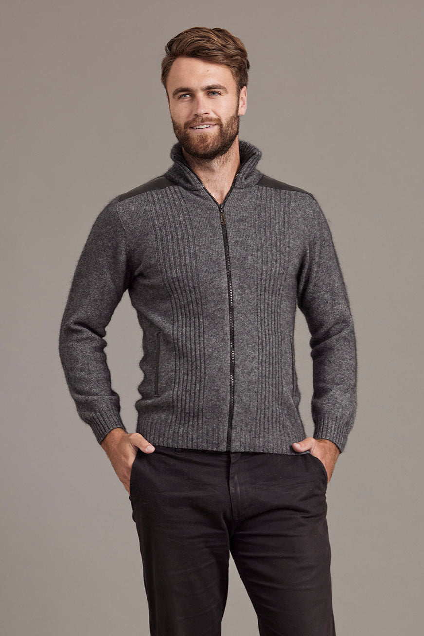 Lambskin Leather Trim Possum Merino Jacket Secondary image