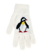 Penguin Motif Merino Wool Gloves