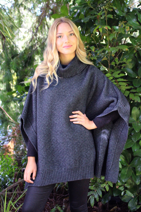 Lush Possum Merino Cowl Neck Poncho Main image