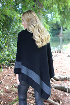 Asymmetrical Possum Merino Cosset Poncho