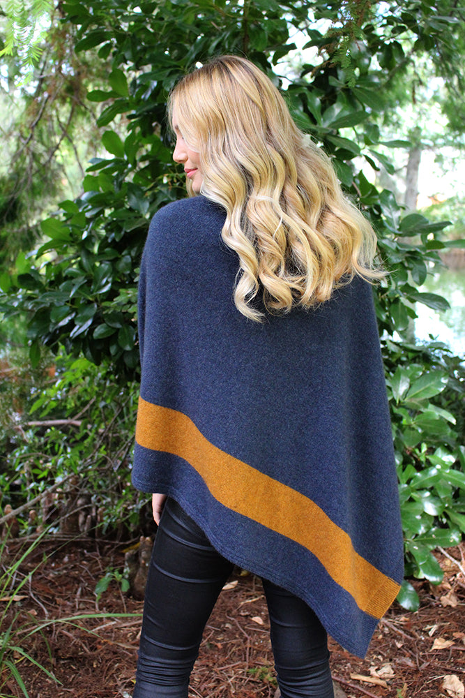 Asymmetrical Possum Merino Cosset Poncho Secondary image