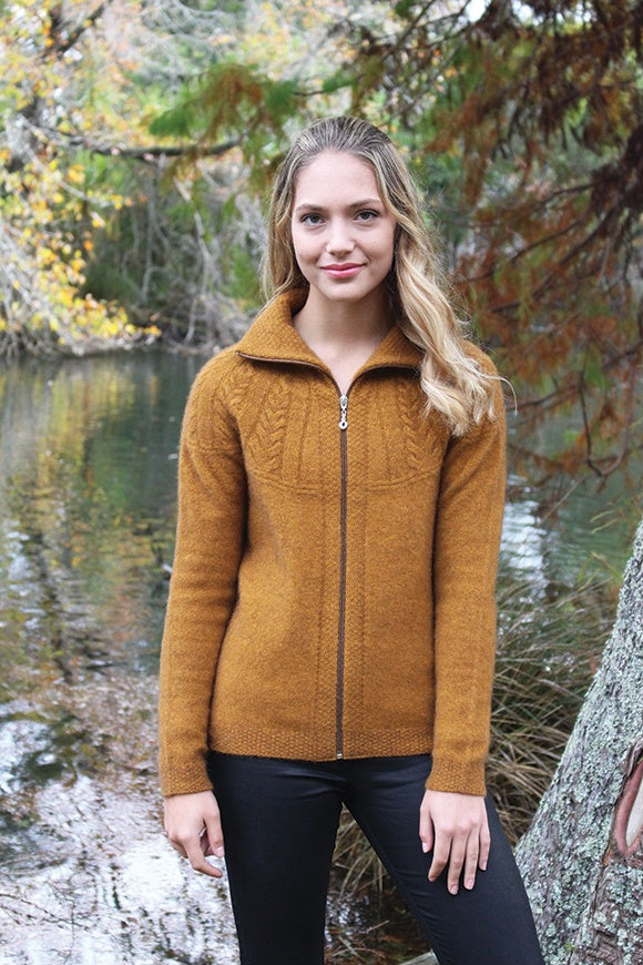 Rangitoto Cable Knit Possum Merino Jacket Secondary image