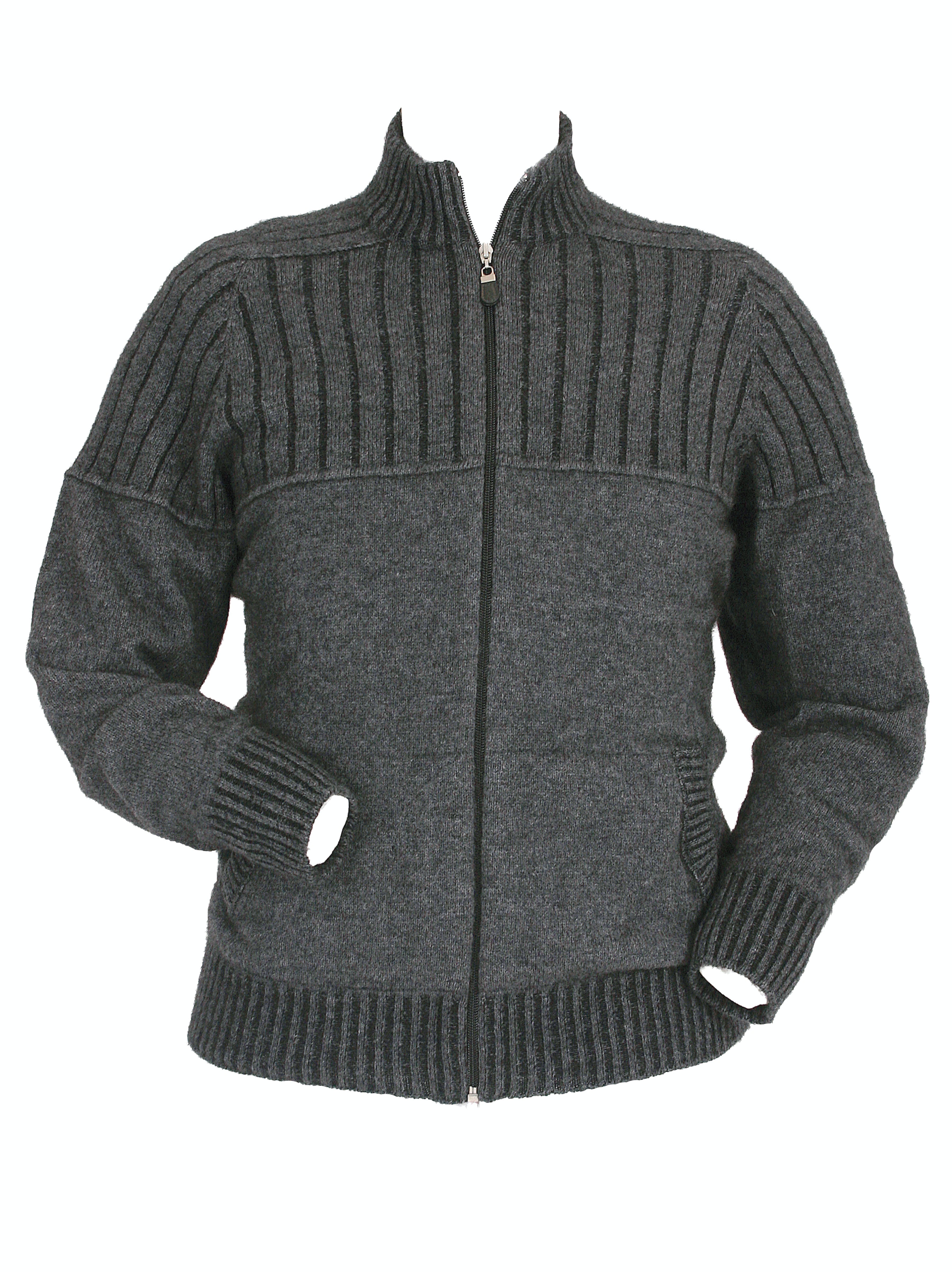 Possum Merino Full Zip Jacket with Pockets - Lothlorian Knitwear