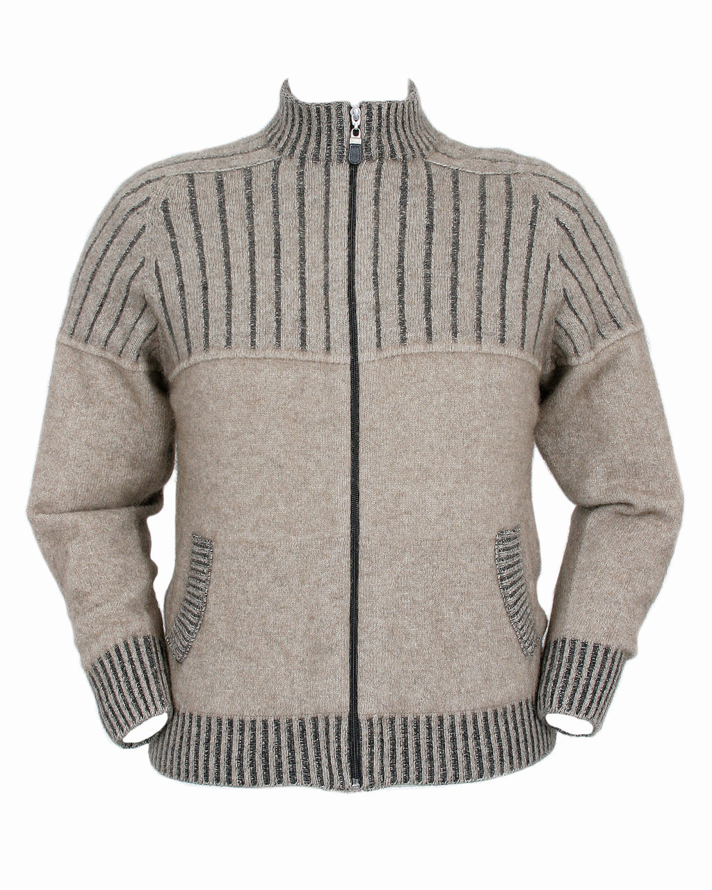Full Zip Possum Merino Jacket with Pockets