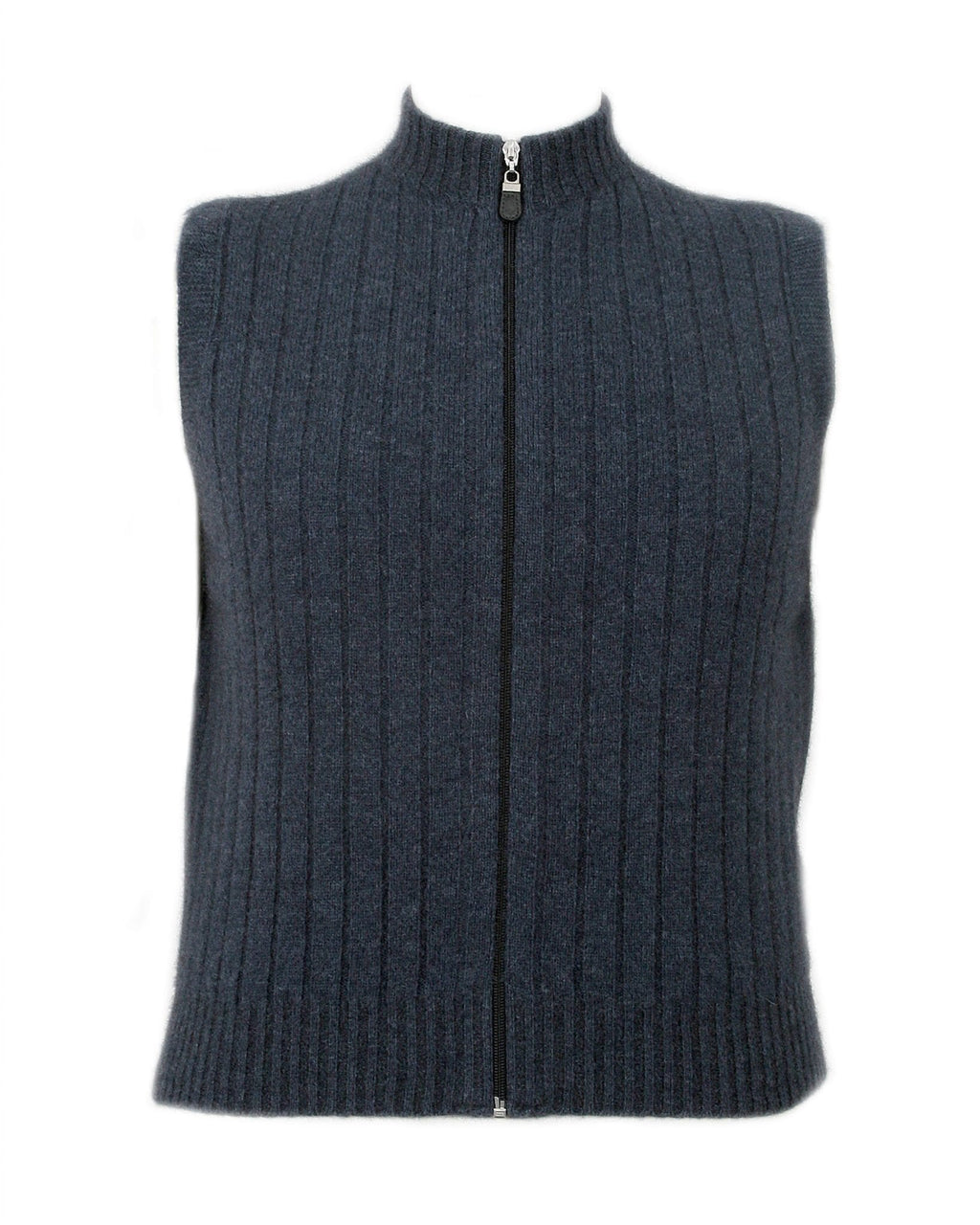 Rib Knit Possum Merino Zip Vest
