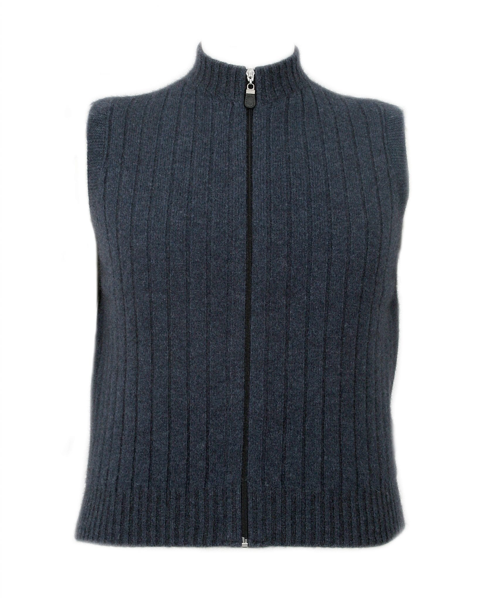 Rib Knit Possum Merino Zip Vest