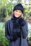 Fern Motif Possum Merino Reversible Scarf