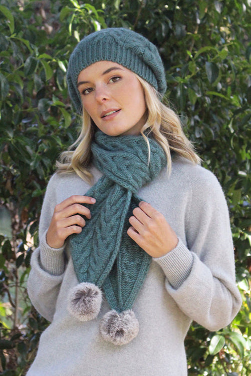 Pompom Possum Merino Scarf