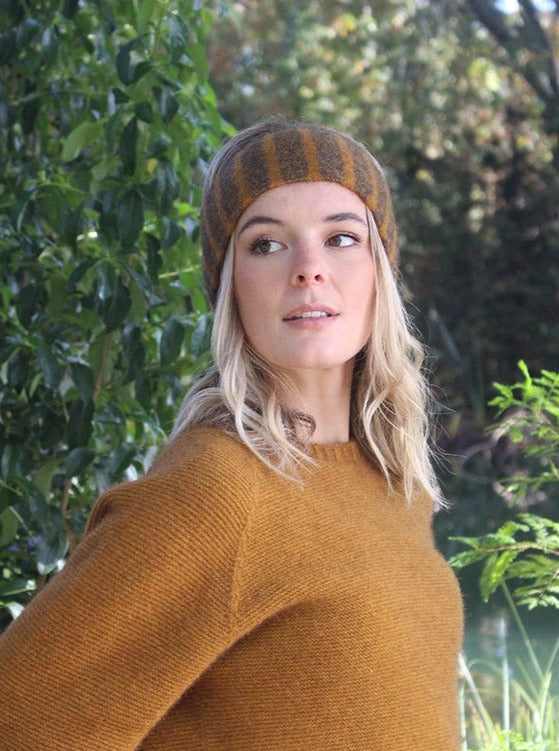 Reversible Stripe Possum Merino Headband
