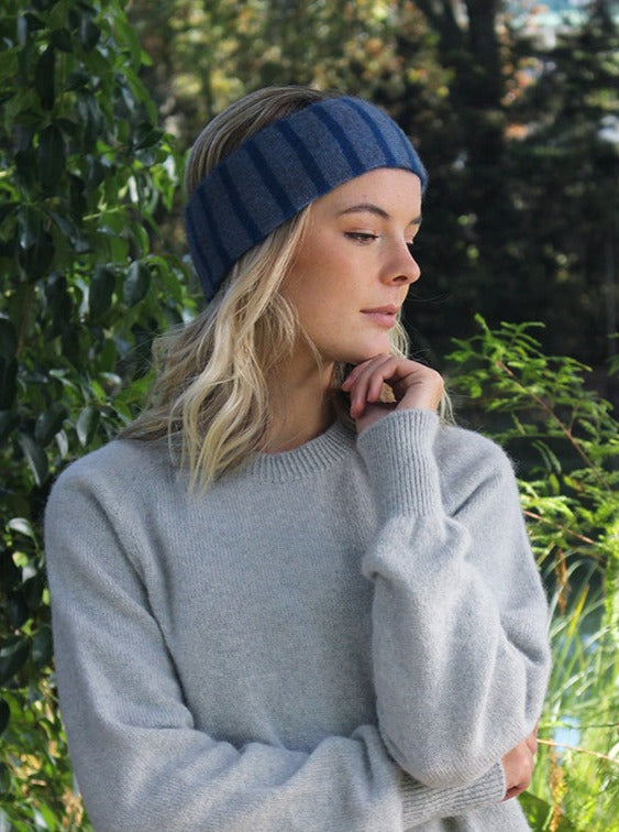 Reversible Stripe Possum Merino Headband