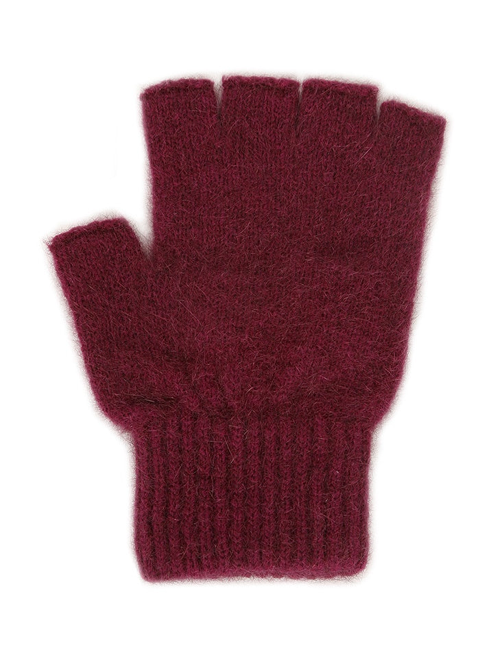 Ribbed Cuff Fingerless Possum Merino Gloves