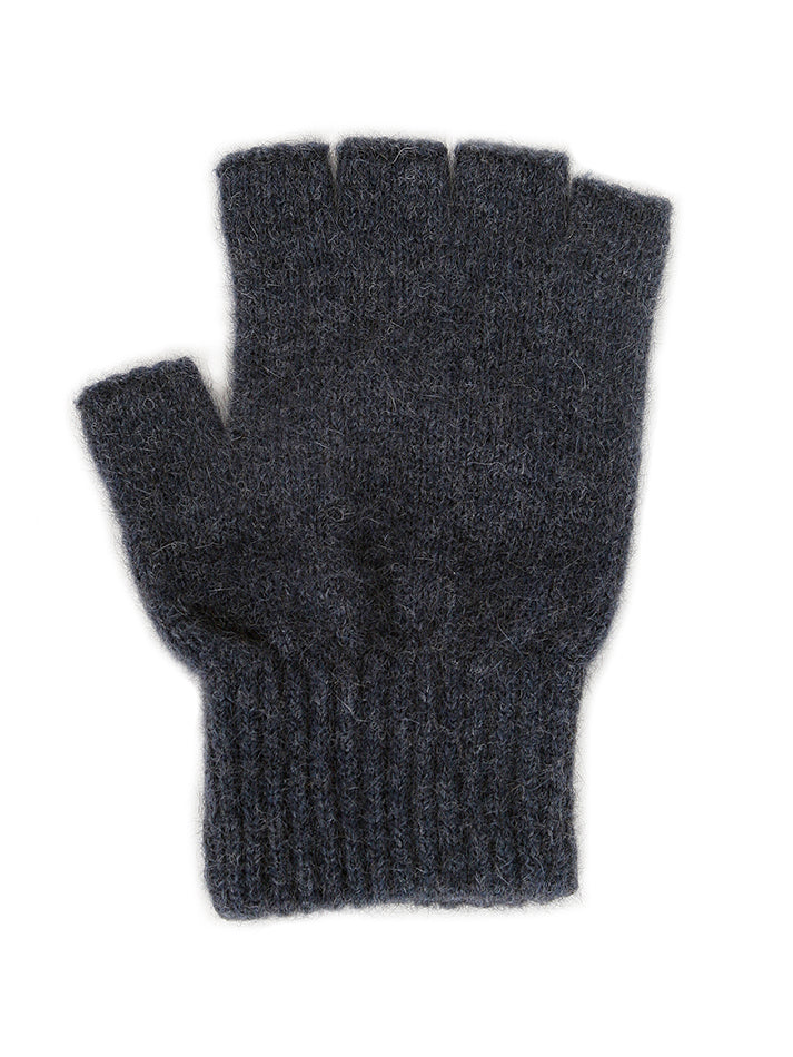 Ribbed Cuff Fingerless Possum Merino Gloves