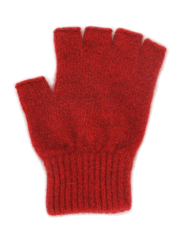Ribbed Cuff Fingerless Possum Merino Gloves