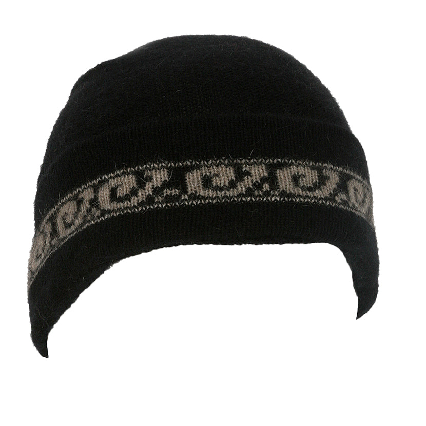 Koru Motif Possum Merino Beanie