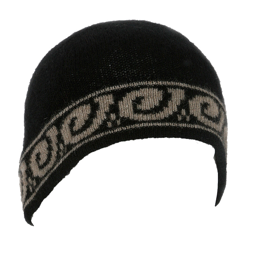 Koru Motif Skull Possum Merino Beanie