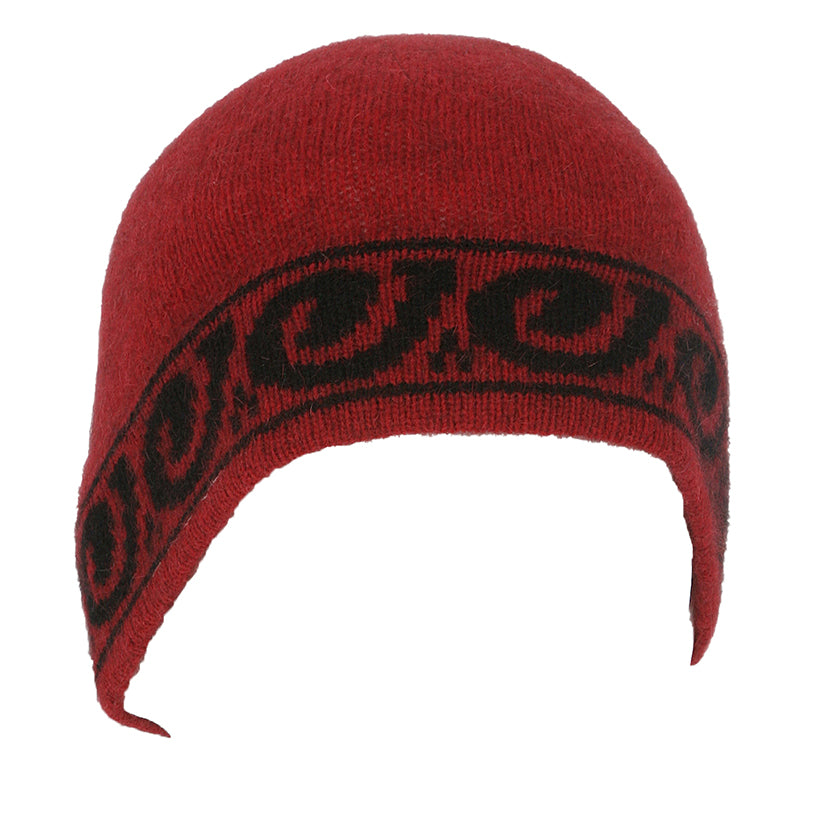 Koru Motif Skull Possum Merino Beanie