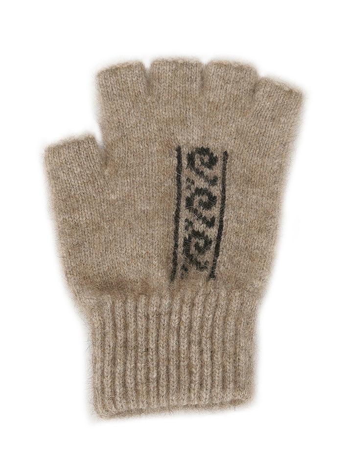 Fingerless Koru Motif Possum Merino Glove