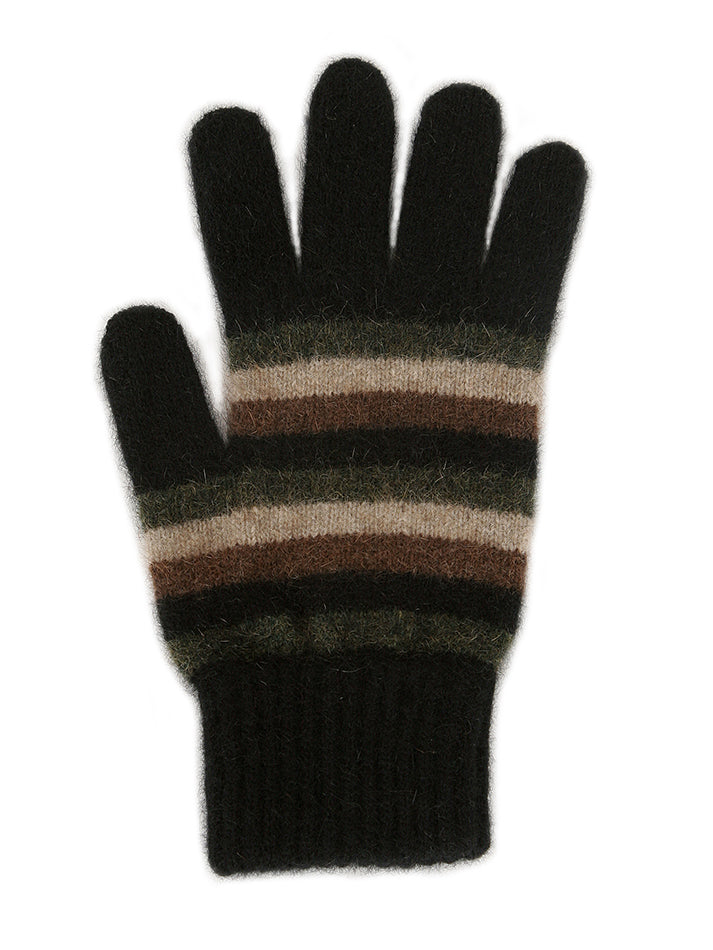 Possum Merino Multi Striped Glove - Lothlorian Knitwear