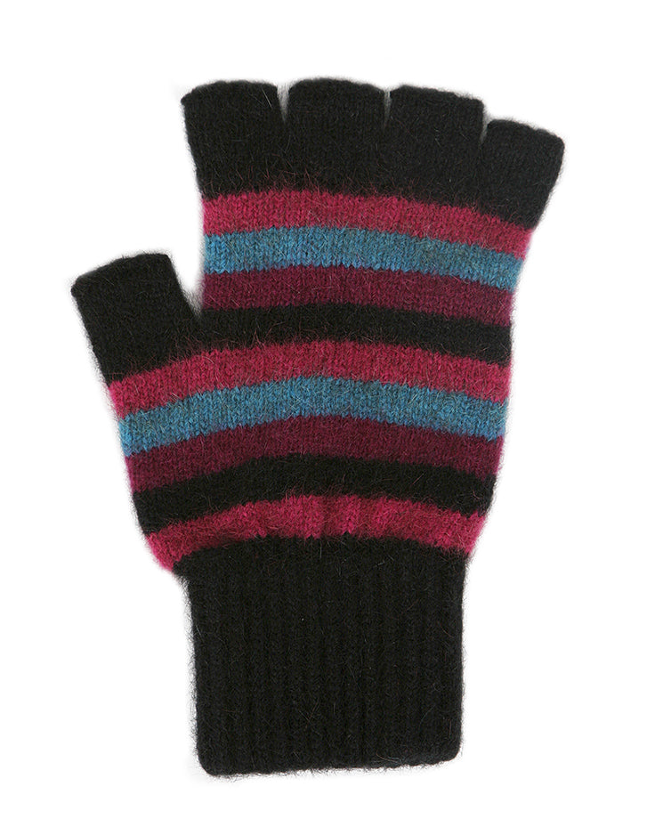Multi Striped Possum Merino Fingerless Glove
