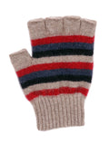 Possum Merino Multi Striped Fingerless Glove - Lothlorian Knitwear