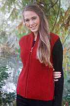 Rib Detail Possum Merino Zip Vest
